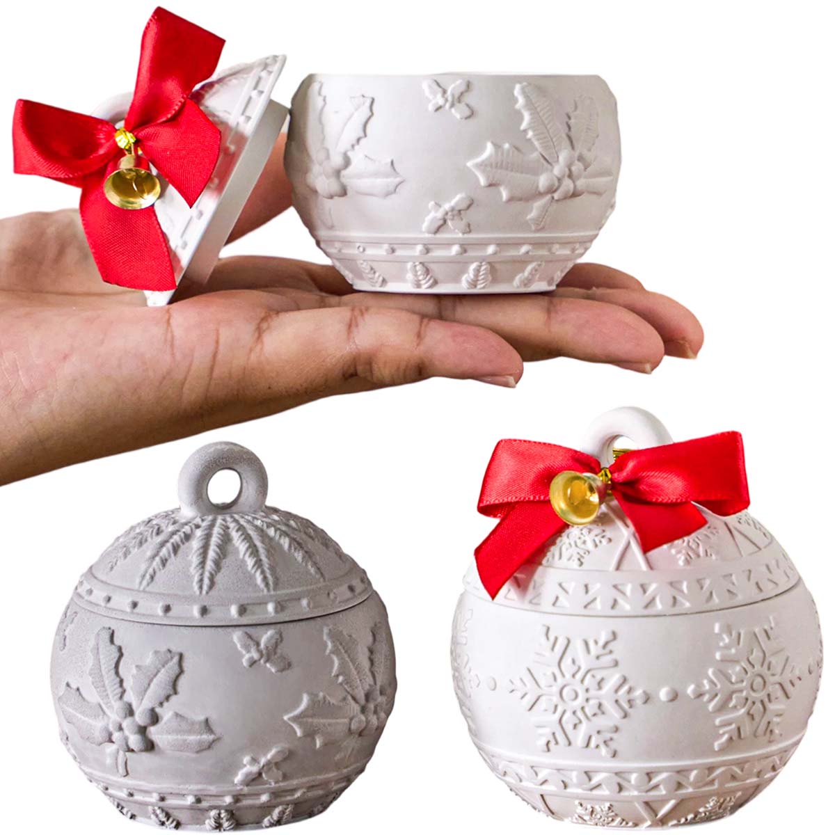 Candle Making Kit Xmas - عيد الميلاد الإغاثة الثلوج التوت شمعة