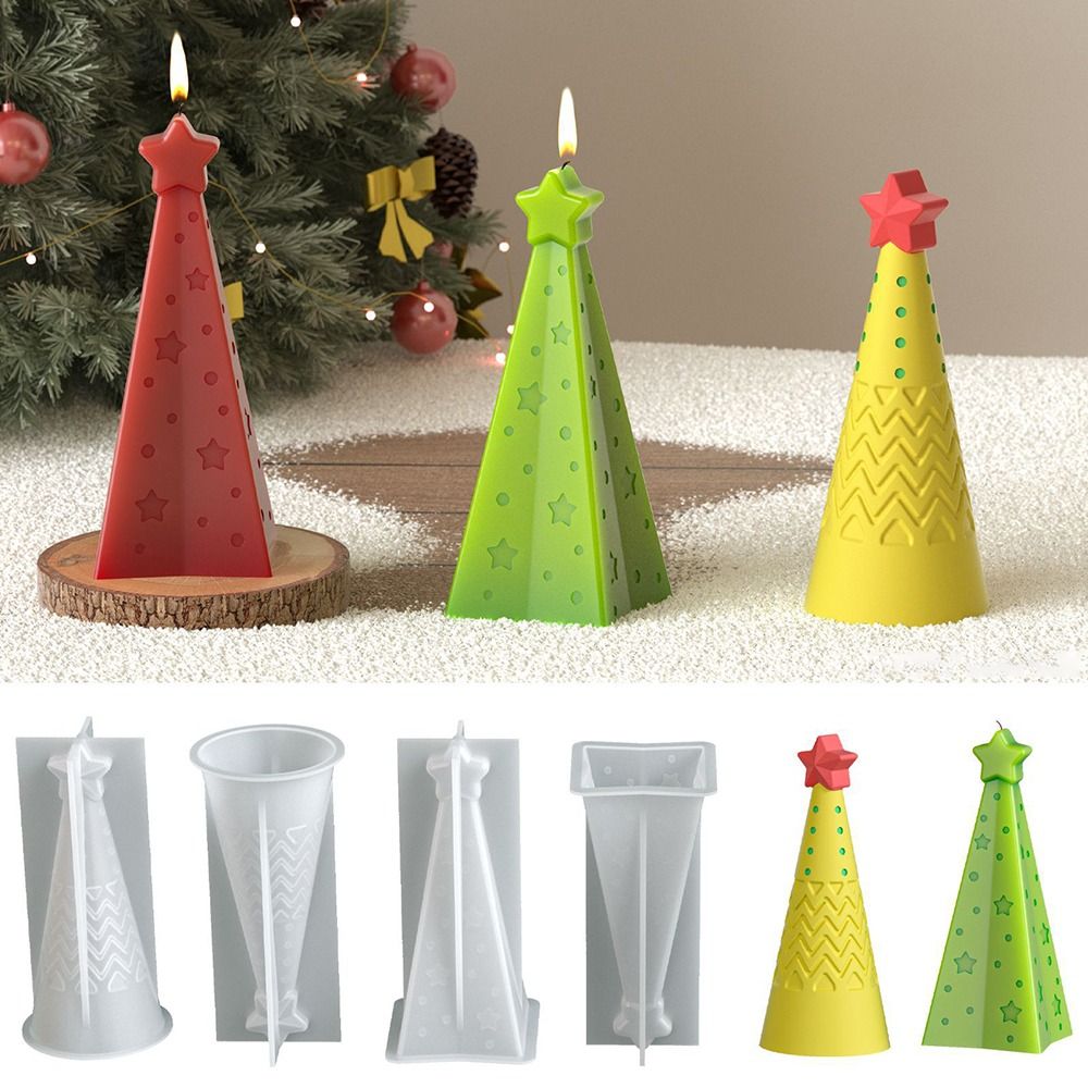 Candle Making Kit Xmas - سيليكون عيد الميلاد مخروط قالب شمع