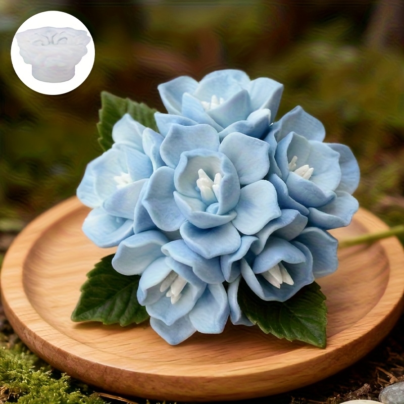 Candle Making Classes - قالب سيليكون على شكل شمعة هيدرانجيا،
