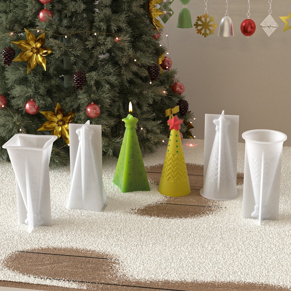 Candle Making Kit Xmas - جديد سيليكون عيد الميلاد مخروط قالب